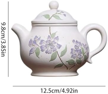 Tea Kettle Creative Hand-painted White Jade Teapot Household Kung Fu Tea Set Ceramic Tea Infuser - Image 2