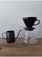 SODEF Ceramic V60 Coffee Brewing Set 600ml with Dripper and Carafe for Pour Over Coffee - Image 4