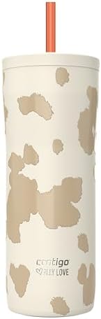 Contigo Streeterville 2.0 Insulated Stainless Steel Travel Tumbler with Flex Straw and AUTOCLOSE Lid, Reusable Iced Coffee Cup, 24oz, Oatlmilk by Contigo