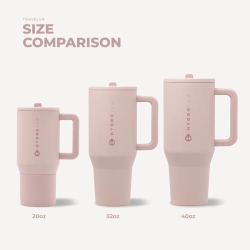 HydroJug Traveler 20oz Kids Insulated Tumbler with Handle, Dusty Rose - Image 5