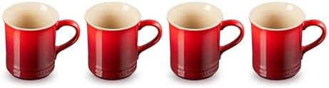 Le Creuset Stoneware Vancouver Mug, Set of 4, 14 oz. each, Cerise - Image 2