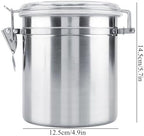 Cocoarm Stainless Steel Coffee Canister, Airtight Vacuum Sealed Storage Container with Clamp Lid, Large, for Coffee Bean Tea Sugar - Image 4