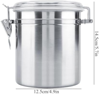 Cocoarm Stainless Steel Coffee Canister, Airtight Vacuum Sealed Storage Container with Clamp Lid, Large, for Coffee Bean Tea Sugar - Image 4