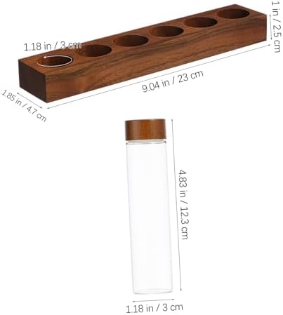1Set Coffee Bean Storage Tubes with Wooden Stand Airtight Glass Canisters for Preserving Freshness for Coffee Beans and Seasonings Easy to Assemble and Disassemble - Image 2