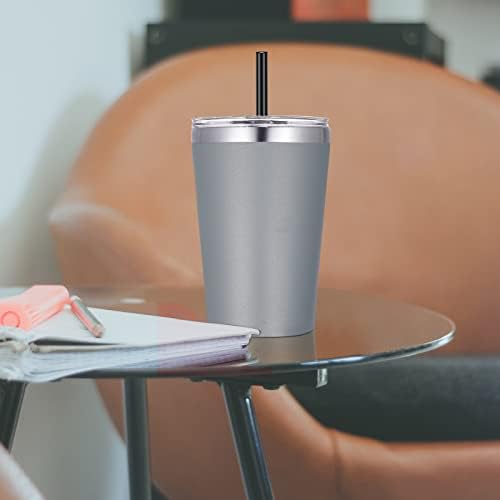VEGOND 12oz Tumbler Stainless Steel Tumbler bulk Vacuum Insulated Double Wall Travel Tumbler with Lid and Straw Reusable Tumbler, Grey 6 Pack - Image 5
