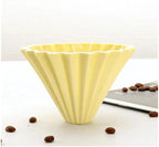 Ceramic Coffee Dripper Pour Over Maker Handmade Origami Filter Cup Flower Shape Funnel Drip Cafe Cake Home(Color 04) - Image 4