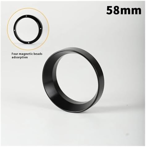 Silver Black Coffee Dosing Ring Magnetic Espresso Intelligent Funnel 51/53/58mm For Portafilter Barista Tools(58mm Black) - Image 2