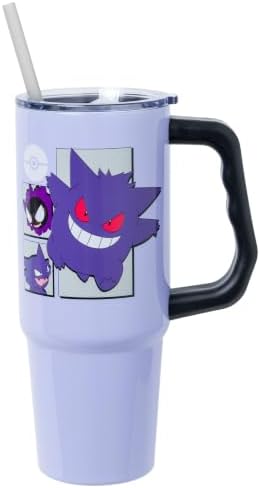 Silver Buffalo Pokemon Gengar Evolution Boxes Stainless Steel Tumbler, 30oz by SilverBuffalo