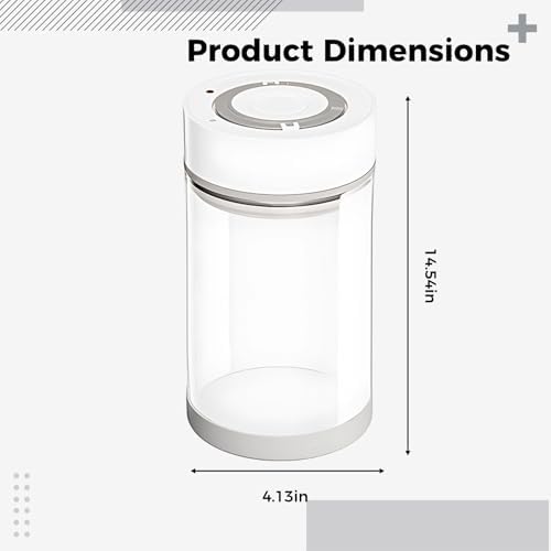 32.12 Oz Electric Vacuum Sealing Jar, Coffee Bean Canister, Food-Safe Glass Container, Auto Air Pumping, Type-C Charging - Image 5