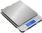 Electronic Scale, Digital Kitchen Scale Mini Pocket Stainless Steel Precision Jewelry Electronic Balance Weight Gold Gram 0.1/3000g Weigh Scales,for Meal Prep, Baking and Cooking(3000g 0.1g Battery) - Image 2