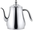 SANQIAHOME Stainless Steel Teapot with strainer Tea Pot With Removable Infuser or filter for Loose Leaf and Tea Bags cold water Pitcher Tea Maker Dishwasher Safe (silver, 1550ml(51Oz)) by SANQIAHOME