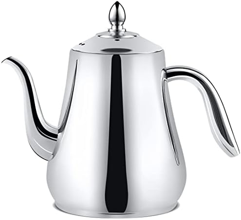SANQIAHOME Stainless Steel Teapot with strainer Tea Pot With Removable Infuser or filter for Loose Leaf and Tea Bags cold water Pitcher Tea Maker Dishwasher Safe (silver, 1550ml(51Oz)) by SANQIAHOME