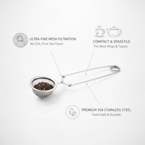 Stainless Steel Tea Ball Infuser with Fine Mesh Filter for Loose Leaf Tea, Reusable Spherical Strainer for Mugs and Teapots - Image 4