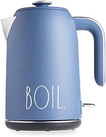 Rae Dunn Electric Hot Water Kettle - Stainless Steel Coffee Maker, Tea Kettle, Swivel Base, With Automatic Shut Off Boil-Dry Protection, Easy Pour Pitcher, 1500 Watt Boiling Power, 1.7 Liters, Navy by RaeDunn