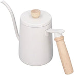 Coffee Kettle Coffee Pour Over Kettle 600ml Gooseneck Vent Hole Wooden Handle Food Grade Stainless Steel Ergonomic Gooseneck Kettle (White) - Image 7