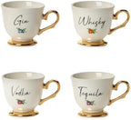 Two's Company Teacup Shot Glasses in Gift Box, Porcelain, Set of 4 by TwosCompany