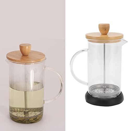 flexman French Press Coffee Maker, High Heat Borosilicate Glass Stainless Steel French Press Coffee for Home, Office Outdoor, Camping Family Gatherings (600ML Bamboo Cover) - Image 5