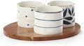 Lenox Blue Bay 4-Piece Snack Bowl & Tray Set, 2.10 LB by Lenox