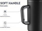 Meoky 50 oz Tumbler with Handle, Tumbler with Lid and Straw, Insulated Stainless Steel Travel Mug, 100% Leak-proof, Keeps Cold for 36 Hours or Hot for 12 Hours (Night) - Image 4