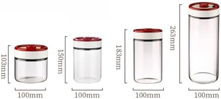 2PCS Glass Coffee Bean Jars, 32OZ Airtight Leak Proof Vacuum Coffee Canister Food Storage Container for Coffee Bean, Sugar, Tea, Nuts - Image 2