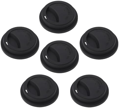 Aspire 60 PCS Silicone Drinking Lid, Reusable Coffee Cup Covers/Lids (Fits Cup Rim 3.46-3.62 Inches / 8.8-9.2cm), Microwave & Dishwasher Safe - Black by Unknown