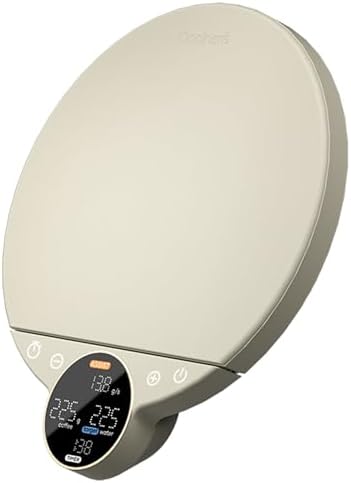 Cocinare Balance Digital Coffee Scale, Precision Control with Three Modes - Brewing Assist, Weighing, Competition, Digital Kitchen Scale for Coffee and Small Goods, Up to 3000g (Vintage White) by Cocinare