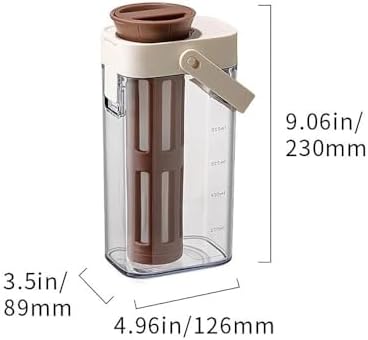 watchget Cold Brew Coffee Maker, 1000ml/35oz Iced Tea and Coffee Brewer with Removable 350 Mesh Filter, Portable Space-saving and Airtight Seal Pitcher for Home and Garden - Image 2