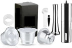 Compatible With Nespresso，Compatible With Mini，C30 D30 Coffee Maker,Coffee Capsule Reusable Espresso Steel Coffee Pod Filters(Tamper) - Image 2