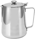 Milk Frothing Pitcher, Stainless Steel Steaming Pitcher for Coffee, 304 Stainless Steel Milk Frother Cup with Lid, Ergonomic Handle and Spout for Baristas, Home and Cafe by Unknown
