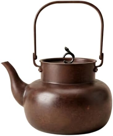 YJX 54.1oz Pure Copper Tea Kettle For Stovetop, Non-Coating Copper Teapot, 1600ML Large Tea Pot, Real Copper Kettle with Tea Ball for Loose Tea, Vintage Craftmenship for Home Deco, Chinese Tea Set by YJX