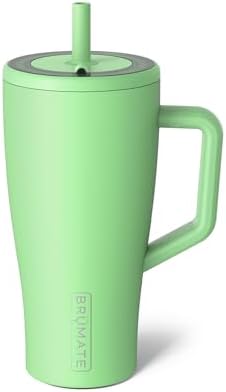 BrüMate Era 30 oz Tumbler with Handle and Straw | 100% Leakproof Insulated Water Bottle Tumbler with Lid and Flexible SoftSip Straw | Made of Stainless Steel | Cup Holder Friendly | 30oz (Kiwi) by Br%C3%BCMate