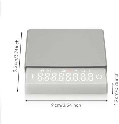 Coffee Scale with Touch Mini Coffee Scale with Timer Electronic for Pour Over, Espresso, White - Image 3