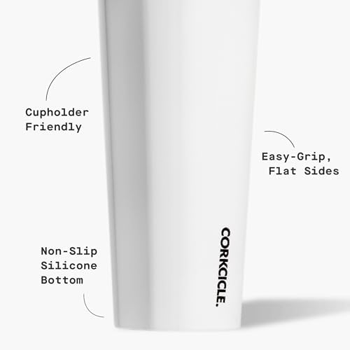 Corkcicle Insulated Tumbler with Sliding Lid, 16 oz, Gloss White - Image 4