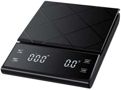 Precise Digital Coffee Scale with Timer – 3kg/0.1g Electronic Balance for Kitchen Ingredients and Pour-Over(Black) by Unknown