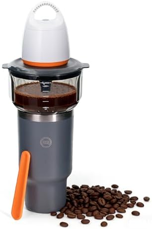 FOSA VacBrew Vacuum Cold Brew Coffee Maker with Insulated Stainless Steel Travel Mug | 12 Min Rapid Hot & Cold Brew Tech | 3-Timer Program, 17oz Tritan Brewing Unit | Portable Coffee & Tea Maker by FOSA