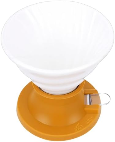 Pour Over Coffee Dripper, Ceramic Immersion Style Coffee Dripper, with Reusable Filter for Travel Camping Office Home Cafe (Yellow) - Image 4