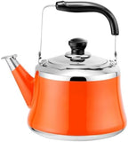Tea Pot, Tea Kettle Stovetop, Whistling Tea Kettle for Stove Top, Teapot with Tea Strainer Home Restaurant Induction Cooker Tea Infuser(Orange,2L) by Unknown