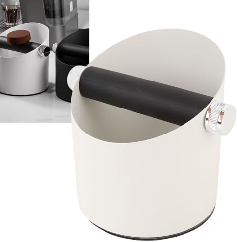 Small Coffee Knock Box, Espresso Knock Box Coffee Grounds Container, Carbon Steel Espresso Knock Box for Household (White) - Image 6
