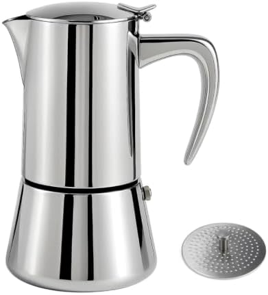 Stainless Steel Stovetop Espresso Maker with Reducer (6 Cups) by Natier