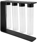 Akozon Coffee Bean Cellar Tubes - Set of 4 Glass Coffee Bean Storage Containers with Metal Display Stand, Lids, and Funnel for Coffee and Other Delicacies - Image 4