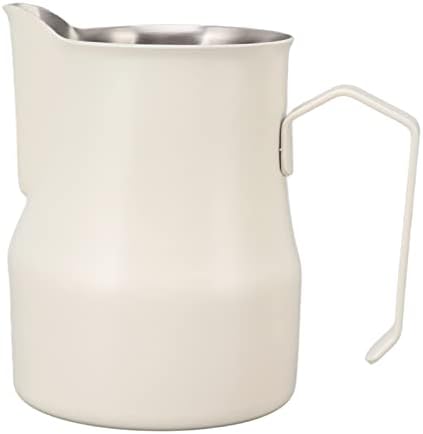 Metal Milk Frother Cup with Scale, 304 Stainless Steel Milk Frothing Pitcher, Latte Cup for Home Office Cafe Hotel (Matte White 550ml) by NDNCZDHC