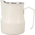 Metal Milk Frother Cup with Scale, 304 Stainless Steel Milk Frothing Pitcher, Latte Cup for Home Office Cafe Hotel (Matte White 550ml) by NDNCZDHC