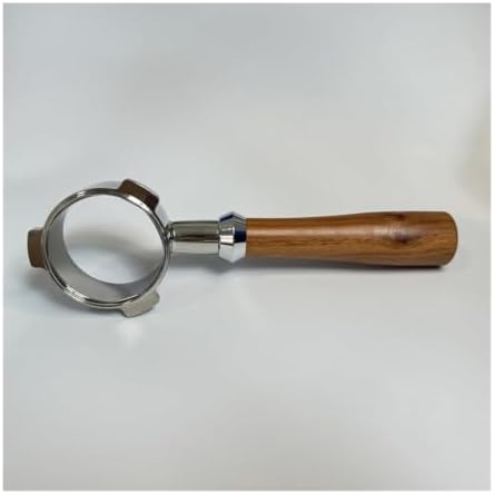 54mm 3-ear Naked Portafilter With BasketStainless Steel Bottomless Coffee Handle(Classical wood,Only handle) - Image 2