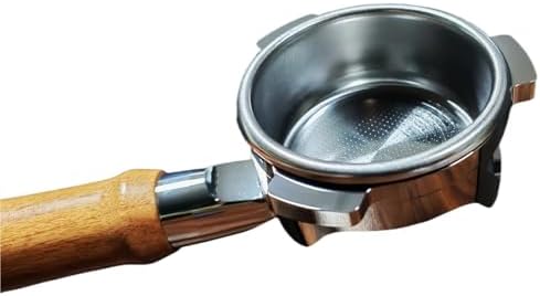 54mm Detachable Bottomless Portafilter，Compatible For Breville，8 Model Rosewood Handle Stainless Steel Espresso Barista Accessory(54mm-3E-FX) by Unknown