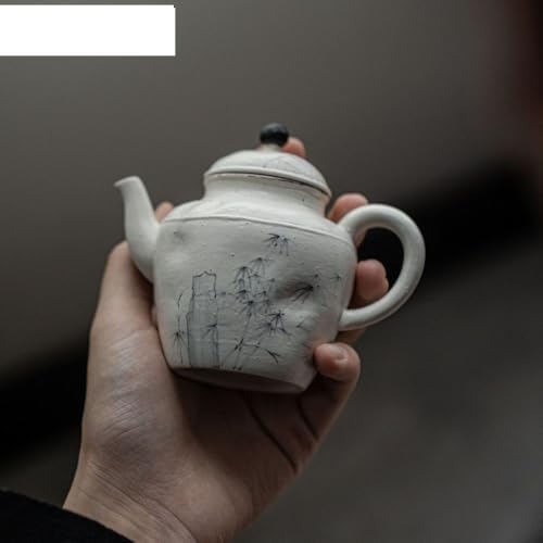 Tea Pots For Loose Tea 140ml Handdrawn Ink Tea Pot Japanese Coarse Pottery Teapot Vintage Tea Making Kettle Cafes Supplies Tea Infuser Pot - Image 4