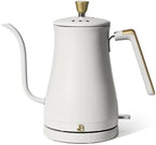 Electric Gooseneck Kettle 1 Liter 1200W Fast Boil with Precision Pour Spout, Stainless Steel Interior, Auto Shut-Off & 360° Swivel Base (White Icing) by Unknown