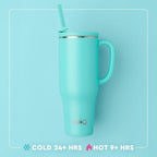 Swig Life 40oz Leakproof Mega Mug with Handle & Straw, Flora Azul - Image 4