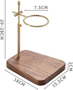 Coffee Dripper Stand Wooden Pour Over Holder Adjustable Iron Rack Rotatable Base Structure Suitable for Milk Tea Shop countertop Home - Image 4