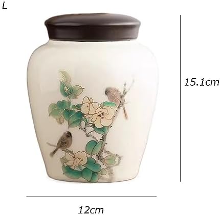 Tea Tins Canister Home Decor Crafts Loose Leaf Tea Storage Jar Ceramic Tea Box Guest Vintage Chinese Sugar Jar Tea Storage Containers(Large) - Image 2