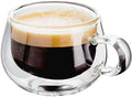 Judge Double Walled Glass Espresso Coffee Handled Cups, Set of 2, 75ml - Vacuum Insulated, Handcrafted Artisan - Strong, Heat Resistant & Dishwasher Safe by Judge